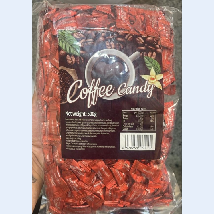 قرص قهوه کافی کندی اورجینال (قرمز) طعم لته  | coffee candy 