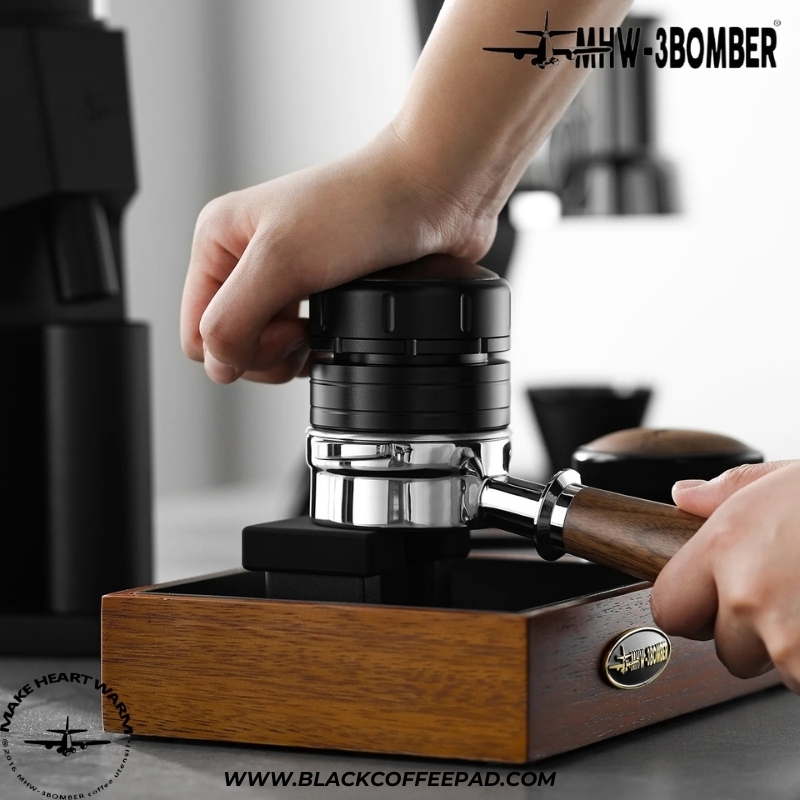  MHW-3BOMBER Memory Series Slow Rebound Coffee Tamper Black Ripple 58.35mm 