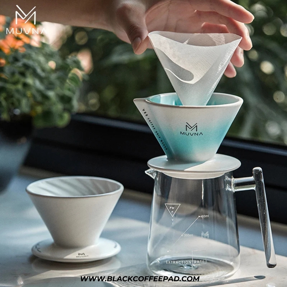  قهوه‌ساز v60 موونا مدل ژینگ چوان سرامیکی صورتی | MUVNA XingChuan pink ceramic v60 filter cup 
