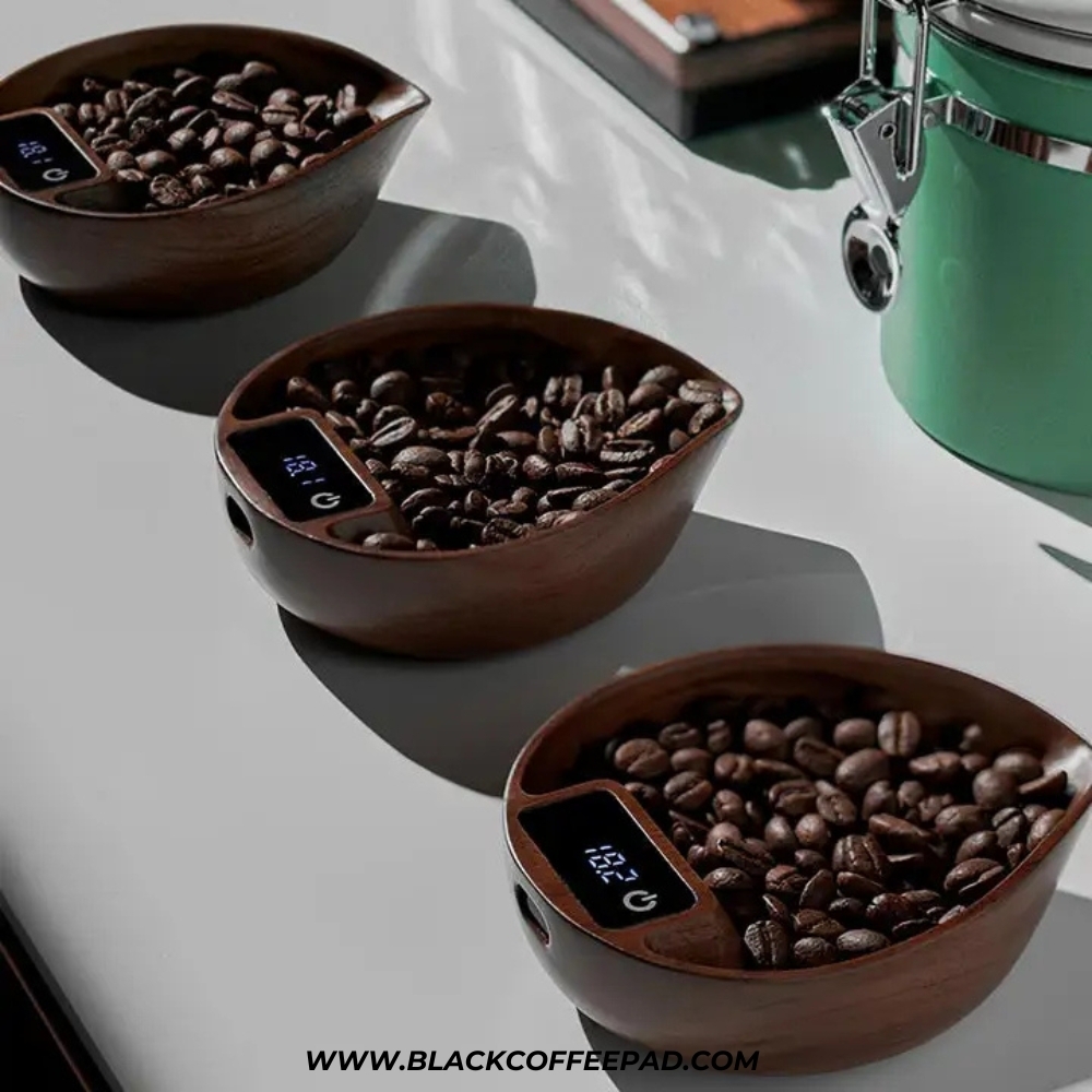  دوزینگ اسکیل قهوه موونا مدل چوبی همراه با اسپری آب | MUVNA Electronic Scale Coffee Bean Tray-Walnut 