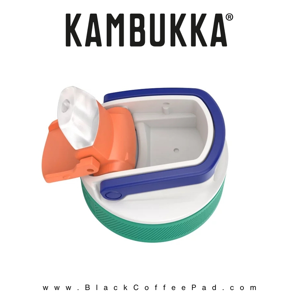  قمقمه کامبوکا بچه گانه نی دار دسته دار مدل لاگون ۴۰۰ میلی لیتر | KAMBUKKA Juggling Dino lagoon Bottle 400 ml 