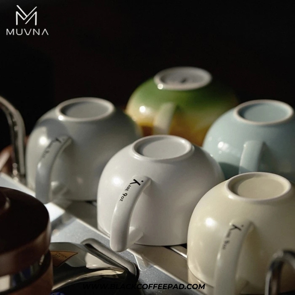    کاپ لته موونا مدل سرامیکی کرم 280 میلی لیتر | MUVNA Latte Cup Premium Ceramic Coffee Cappuccino Cup 