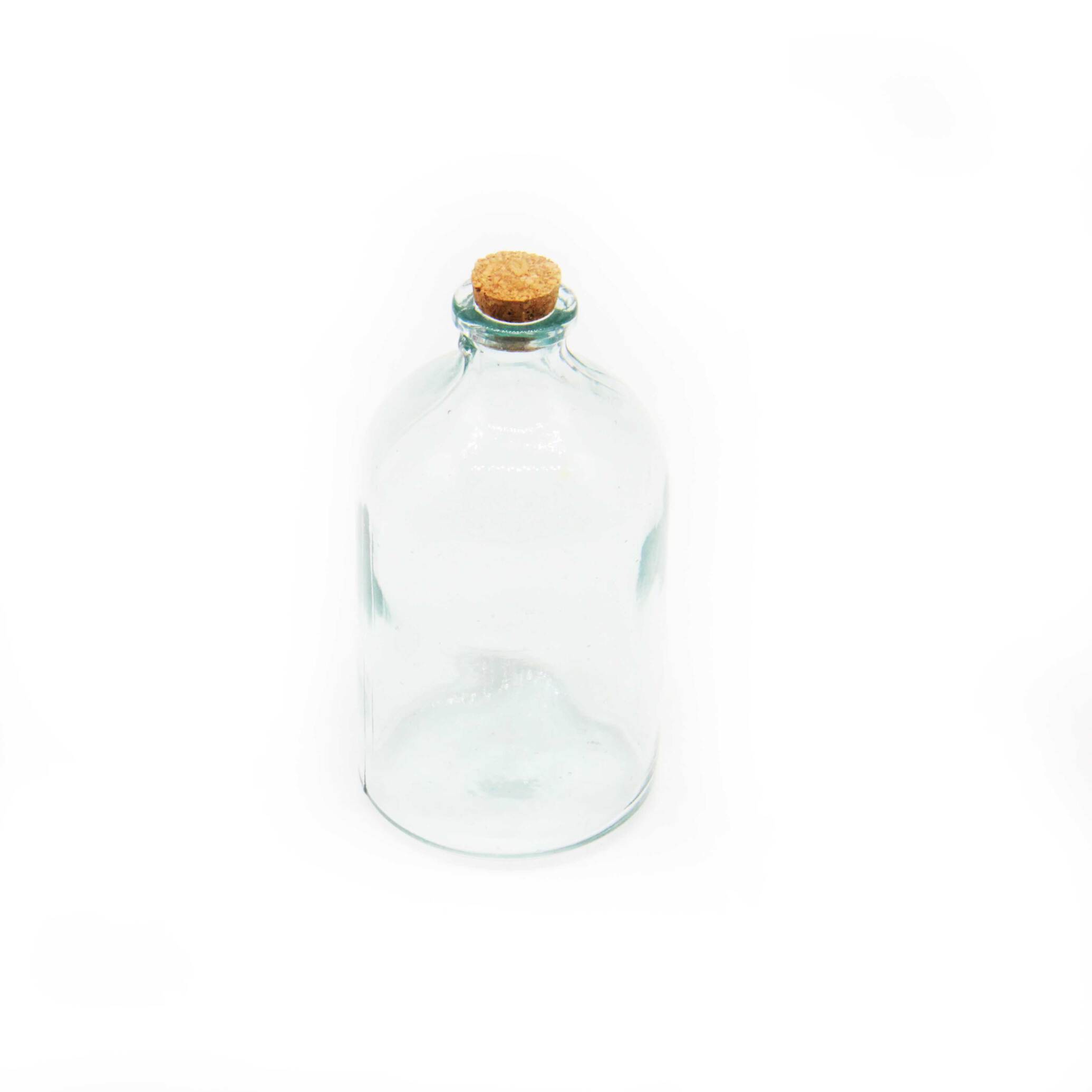  بطری شیشه ای با چوب پنبه  مناسب پودر و هدیه های کوچک  جنس : شیشه  جنس درب چوب پنبه  