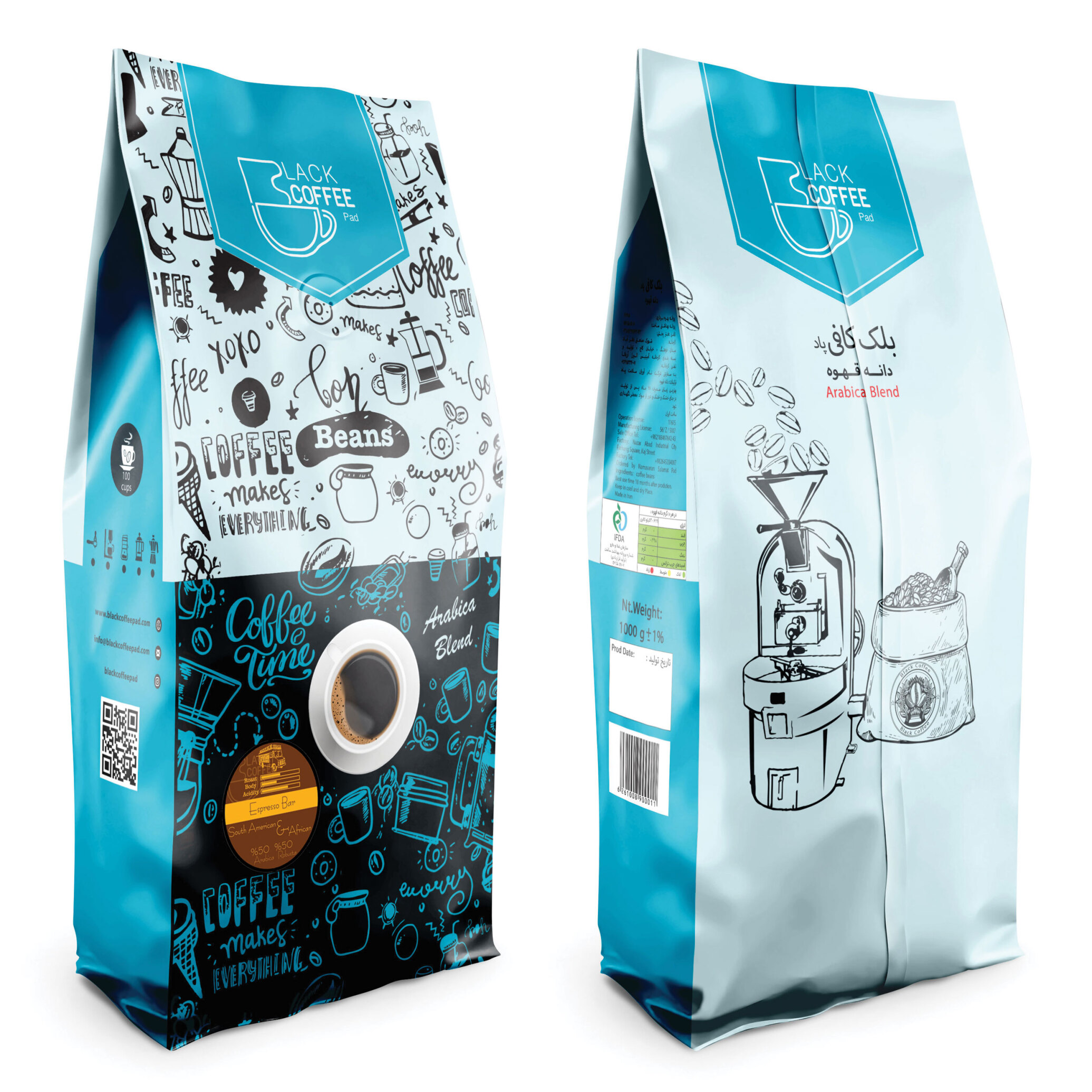  دانه قهوه اسپرسو بار | Espresso Bar Coffee Beans - کیلوگرم ۱ | بلک کافی | فروشگاه محصولات قهوه و دانه قهوه 