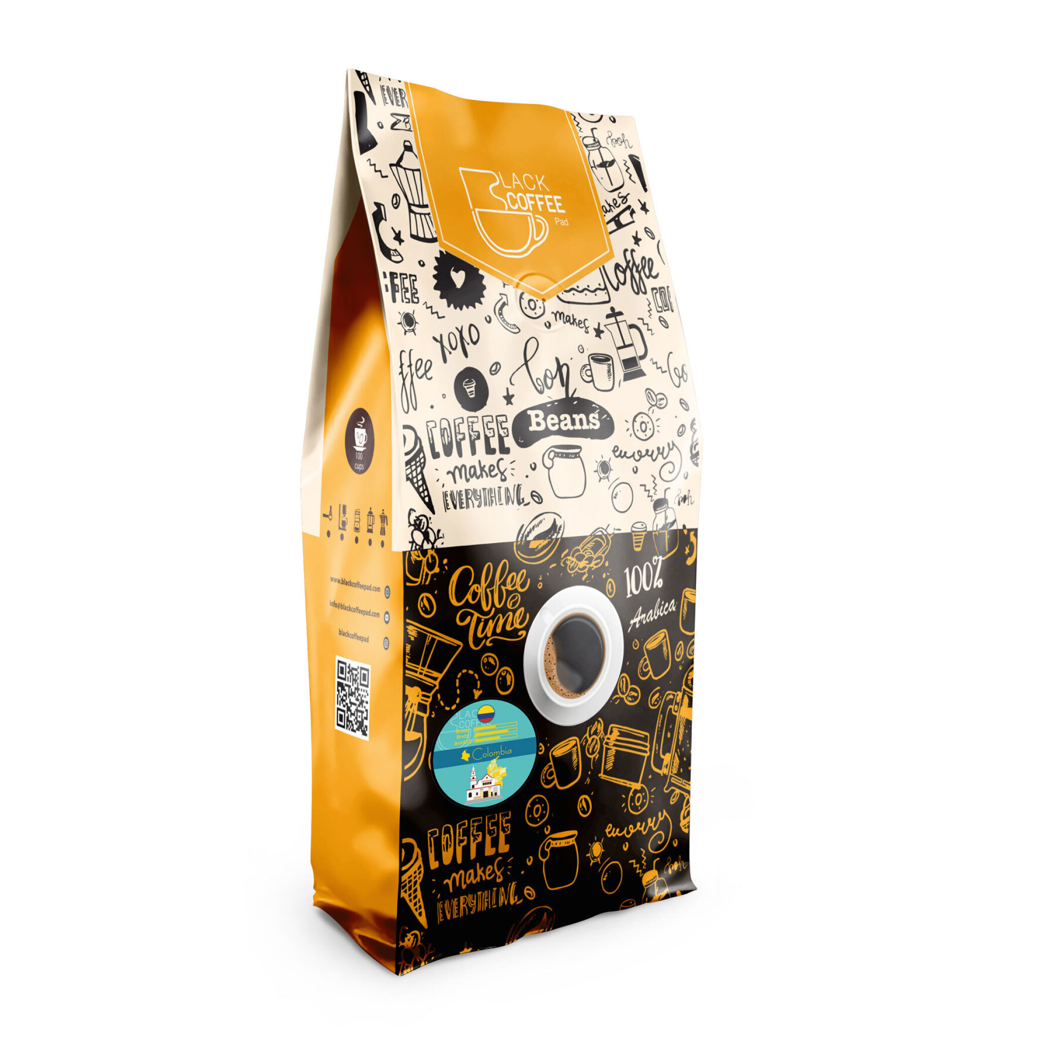  دانه قهوه کلمبیا | Colombia Coffee Beans یک کیلوگرم | بلک کافی 