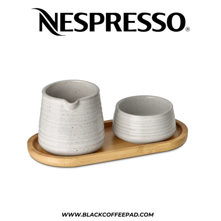 ست سرو نسپرسو ( سینی چوبی , ظرف شیر و شکر ) | Nespresso Serving Set