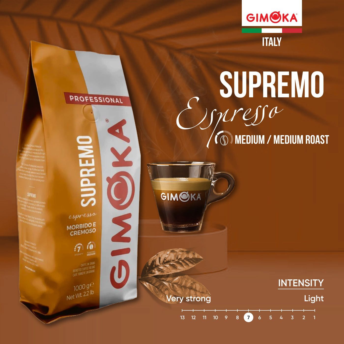  دانه قهوه جیموکا مدل سوپریمو 1 کیلوگرمی |  Gimoka Supremo Classico Coffee bean 