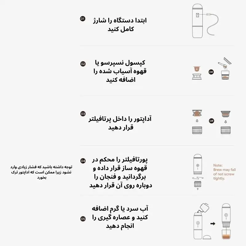 روش استفاده از اسپرسو ساز سفری آی کافیلاس 