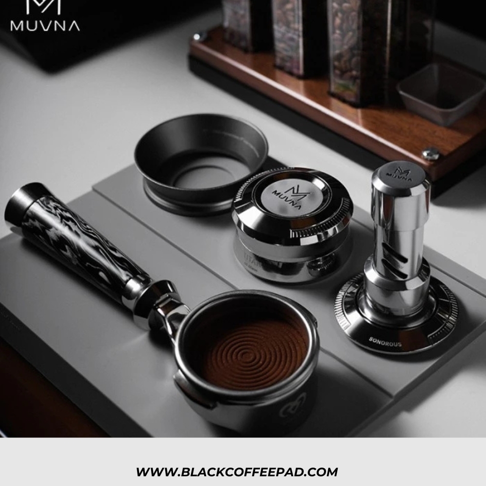 تمپر قهوه فنری تمام استیل ساناروس 58.35 | MUVNA Sonorous Calibrated Click Tamper Constant Force Coffee