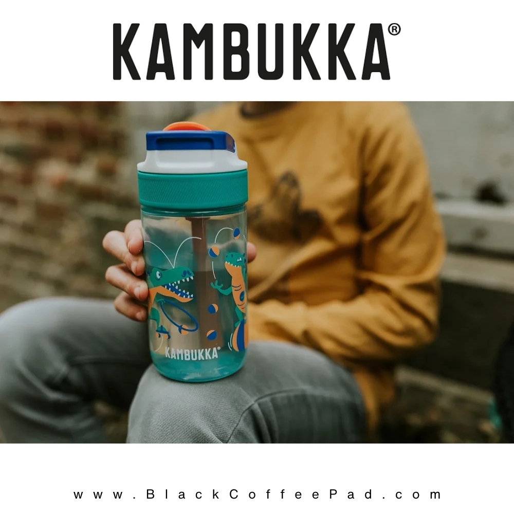  قمقمه کامبوکا بچه گانه نی دار دسته دار مدل لاگون ۴۰۰ میلی لیتر | KAMBUKKA Juggling Dino lagoon Bottle 400 ml 