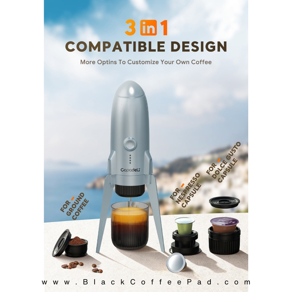  اسپرسوساز مسافرتی شارژی مدل موشکی 