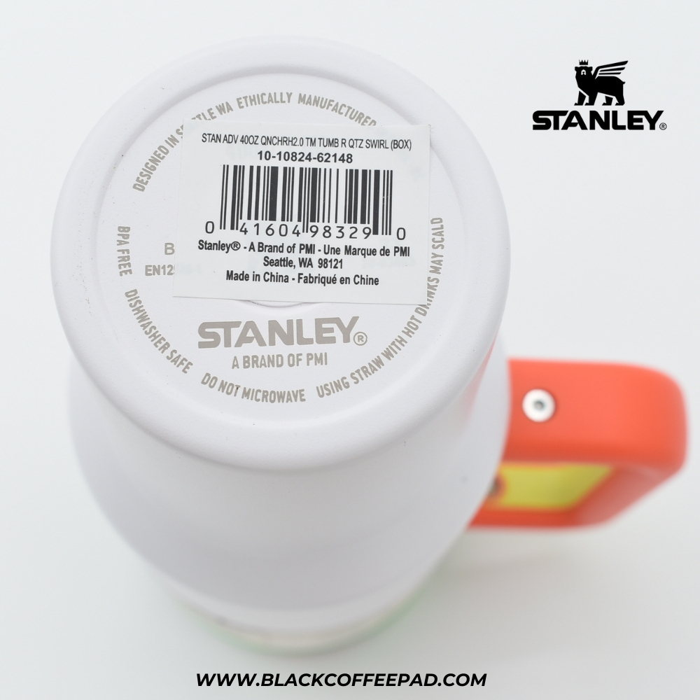 تراول ماگ استنلی مدل QUENCHER H2O TUMBLER حجم 1.180 لیتر سفید نارنجی | Stanley QUENCHER H2O TUMBLER 1.14 Litr (اورجینال)
