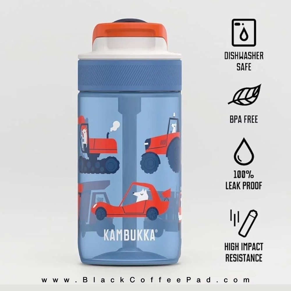  قمقمه کامبوکا بچه گانه نی دار مدل لاگون ۴۰۰ میلی لیتر | KAMBUKKA Road Dogs lagoon Bottle 400 ml 