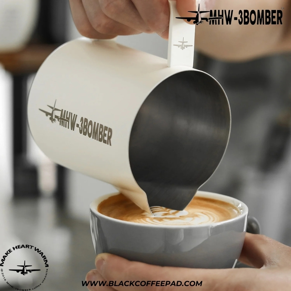  پیچر بمبر ورژن 5 ظرفیت 600 میلی لیتر رنگ سفید مات | MHW-3BOMBER Latte Art Pitcher 5.0 White 