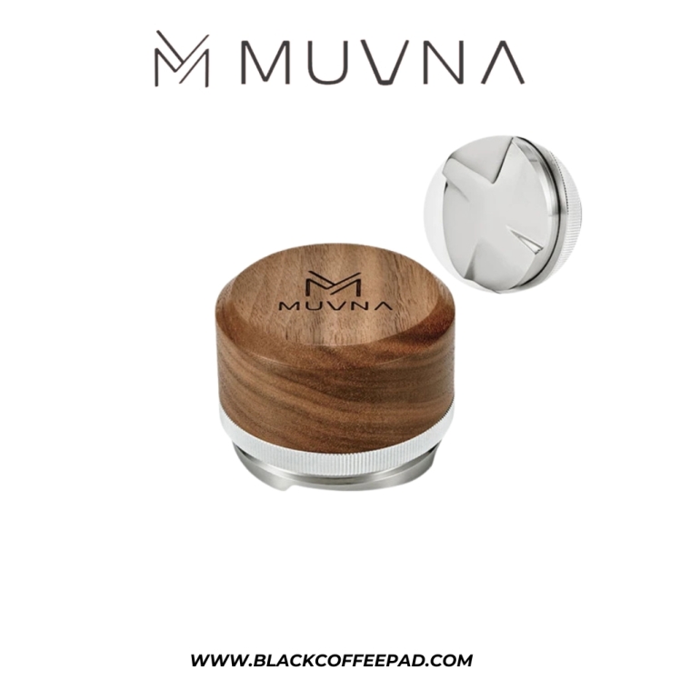 لولر دیستریبیوتر قهوه موونا مدل چوب گردو قابل نتظیم سایز 58.35 میلی متر | MUVNA Walnut Espresso Distributor 58.35 mm