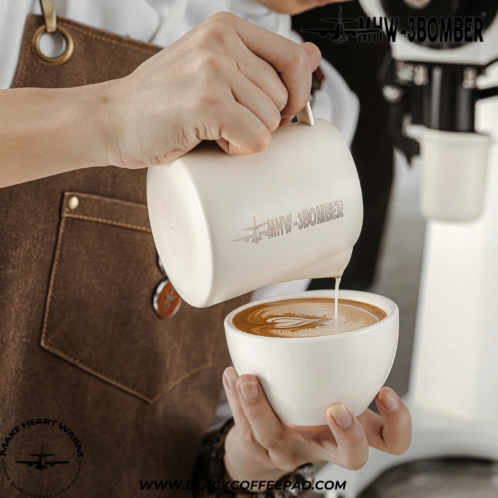  پیچر بمبر ورژن 5 ظرفیت 600 میلی لیتر رنگ سفید مات | MHW-3BOMBER Latte Art Pitcher 5.0 White 