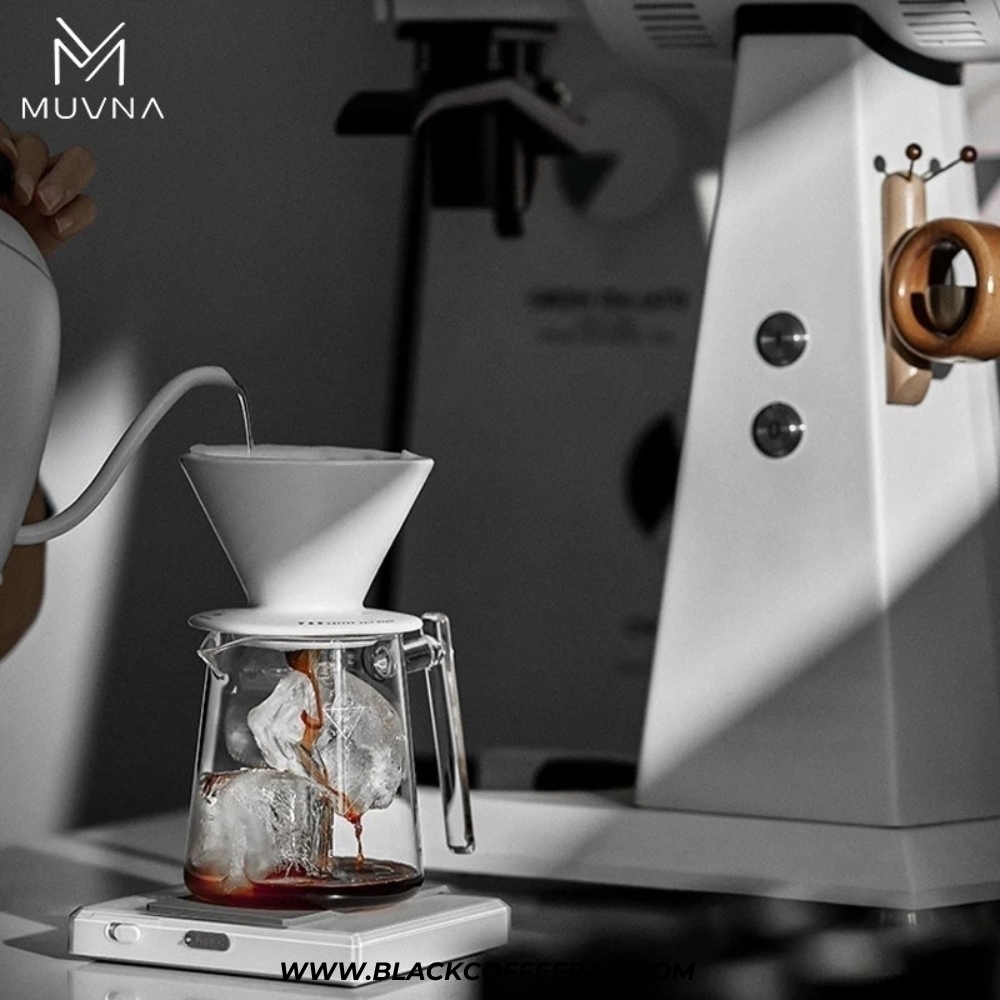  v60 سرامیکی مدل ژینگوو سرامیکی بنفش | MUVNA Ceramic xingwo V60 purple Coffee Pour Over Manual Brew 