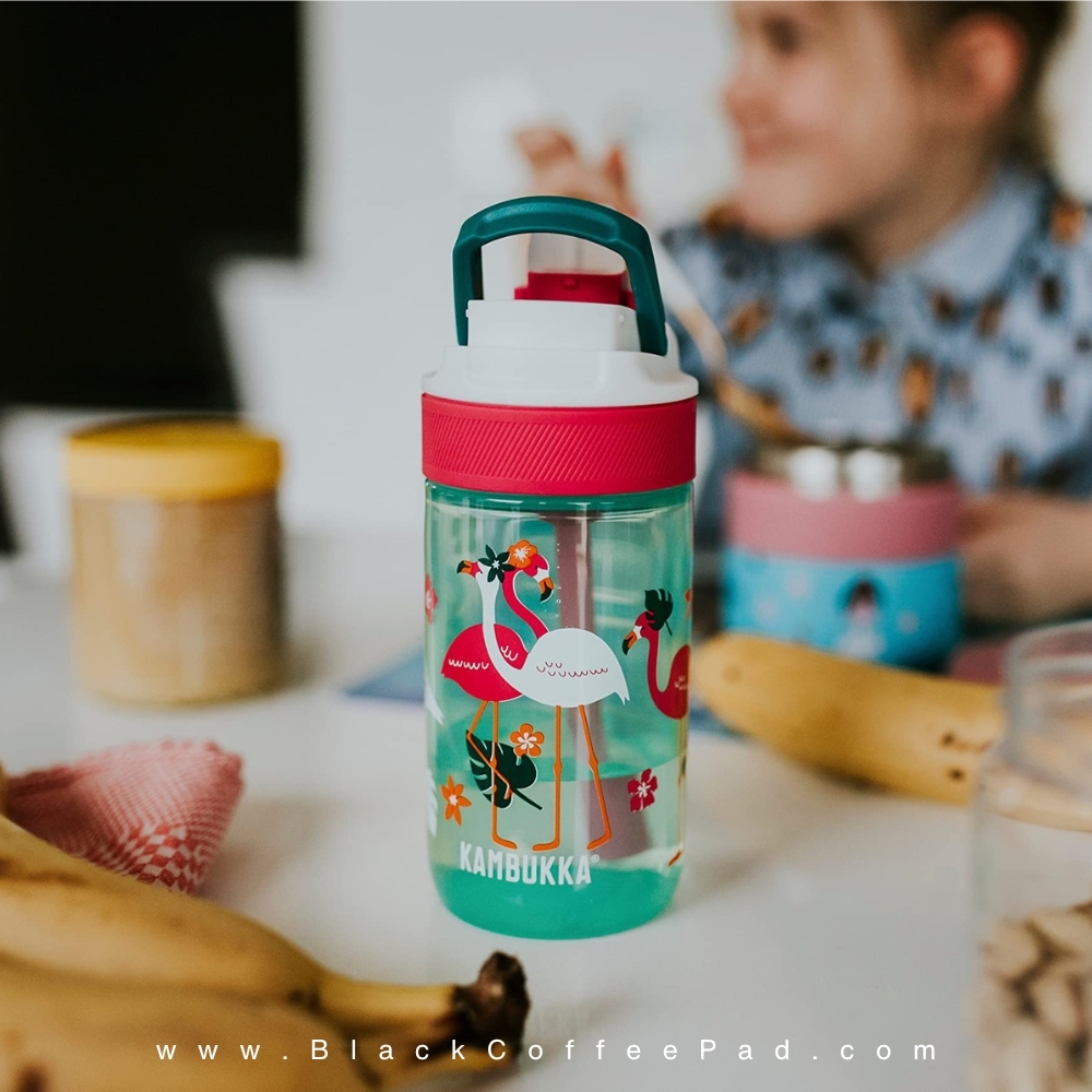  قمقمه کامبوکا بچه گانه نی دار مدل لاگون ۴۰۰ میلی لیتر | KAMBUKKA Pink Flamingo lagoon Bottle400 ml 