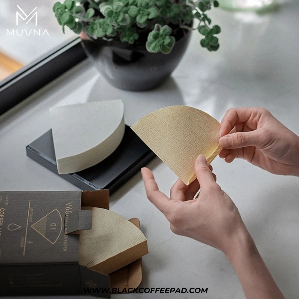  فیلتر قهوه v60 موونا ژاپنی مدل رنگ طبیعی سایز 01 | MUVNA Japanese V60 Filter Paper 