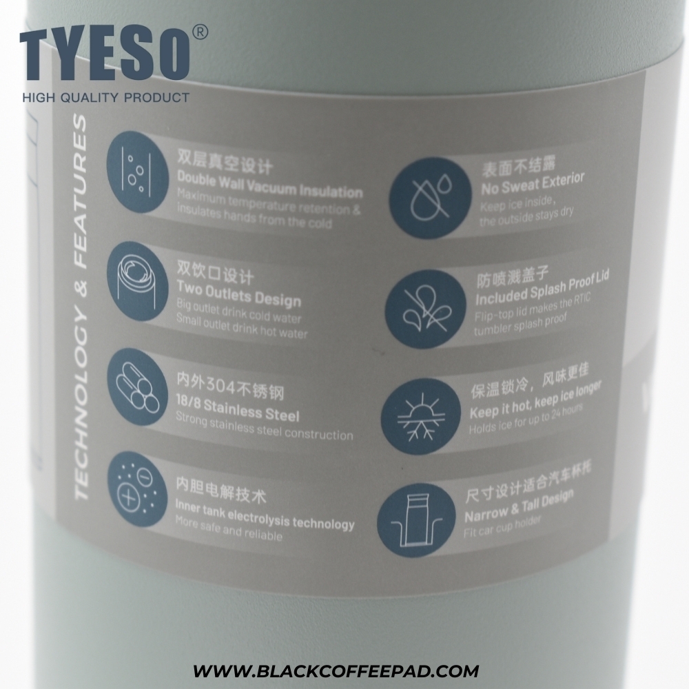 تراول ماگ تایسو مدل درب پیچی گنجایش 0.5 لیتر | Tyeso Vaccum Insulted Bottle 0.5 Litr 