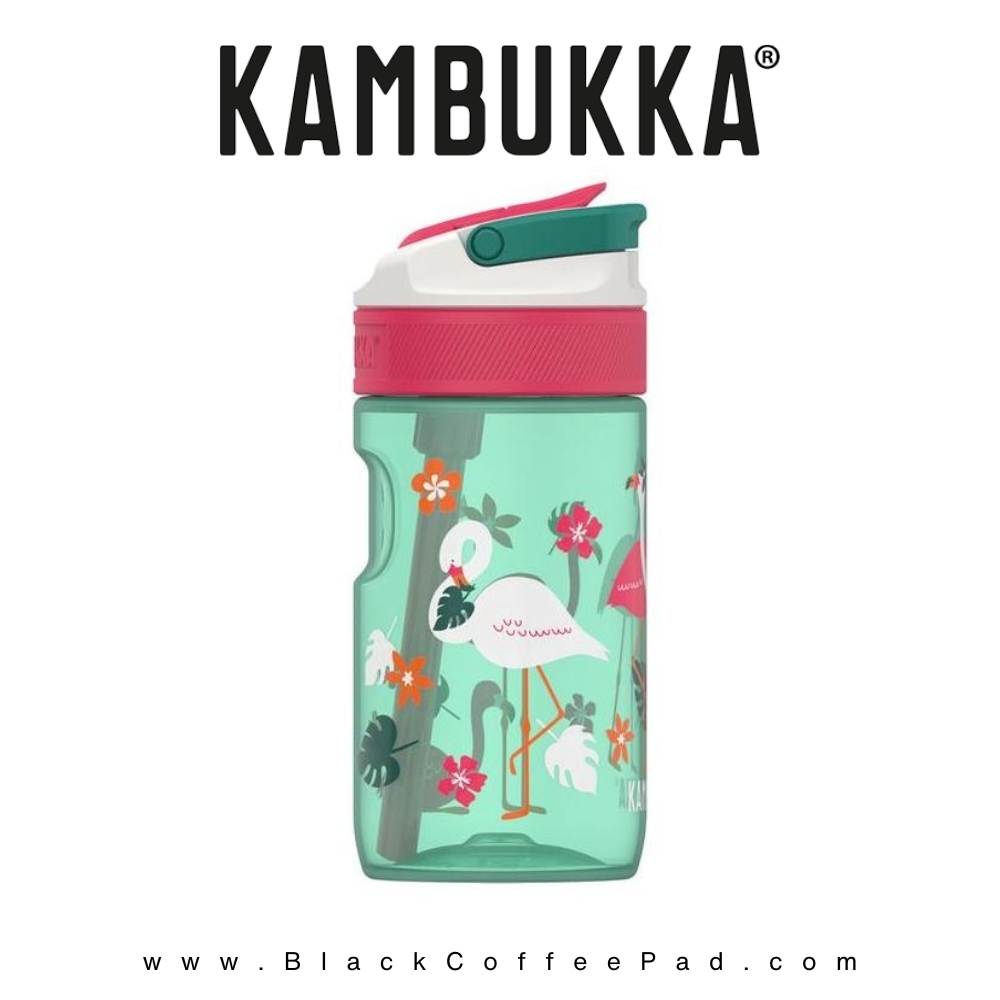  قمقمه کامبوکا بچه گانه نی دار مدل لاگون ۴۰۰ میلی لیتر | KAMBUKKA Pink Flamingo lagoon Bottle400 ml 