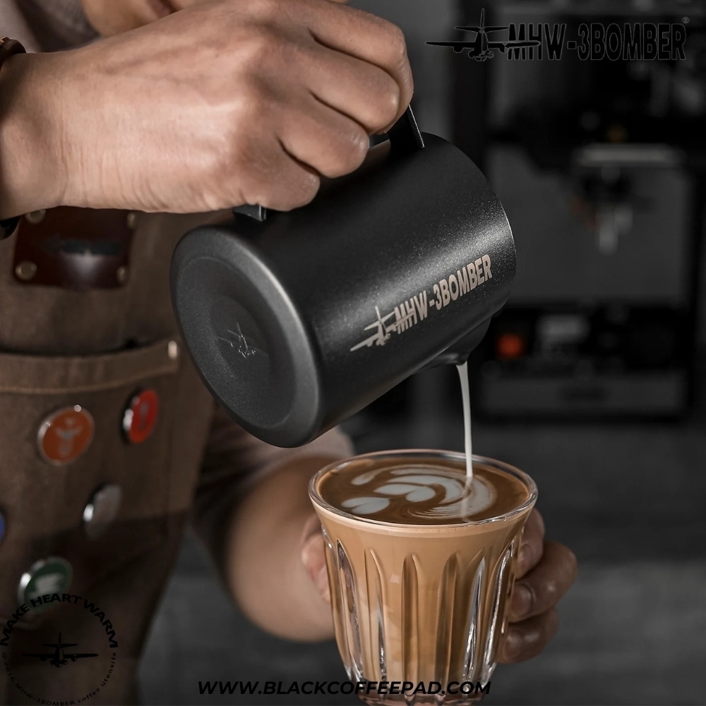  پیچر بمبر ورژن 5 ظرفیت 600 میلی لیتر رنگ مشکی مات | MHW-3BOMBER Latte Art Pitcher 5.0 Matte Black 