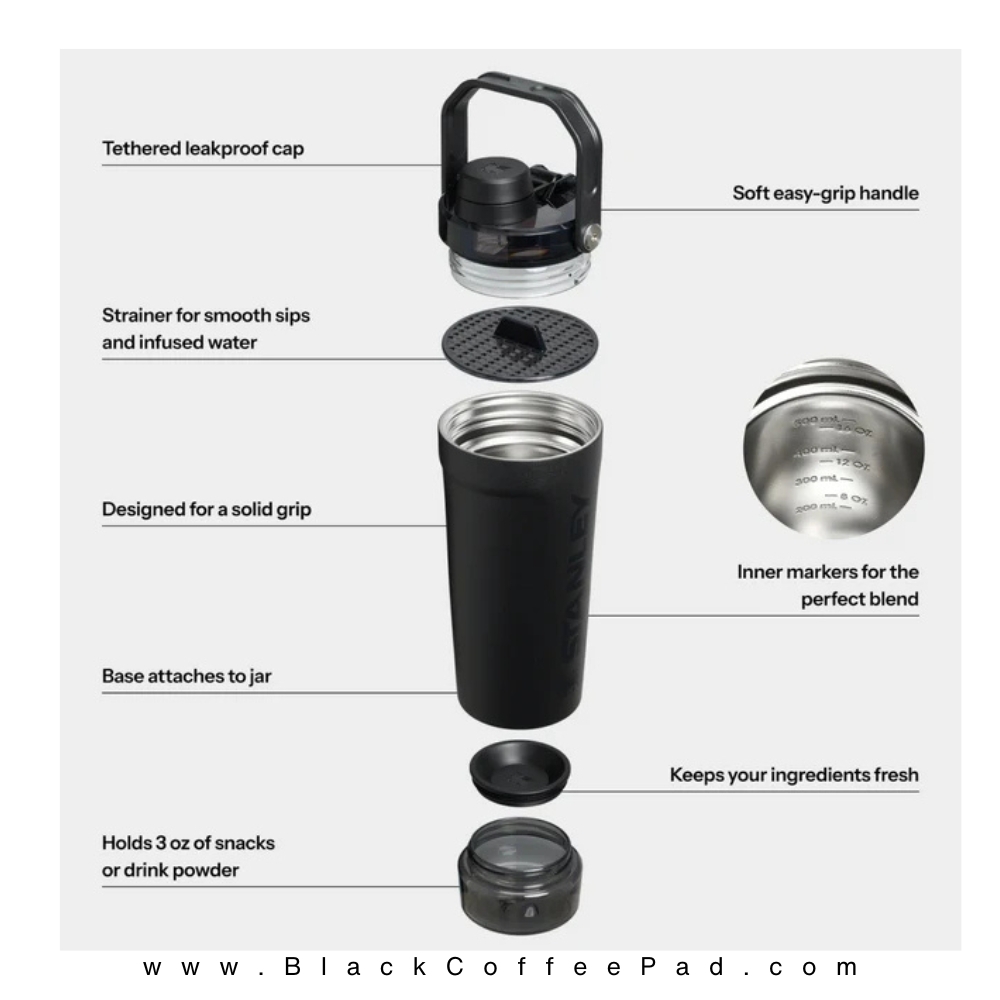  شیکر استنلی 590 میل مدل ACTIVATE SHAKER BOTTLE مخزن دار | The Vitalize™ Shaker Bottle 0.59 ml 