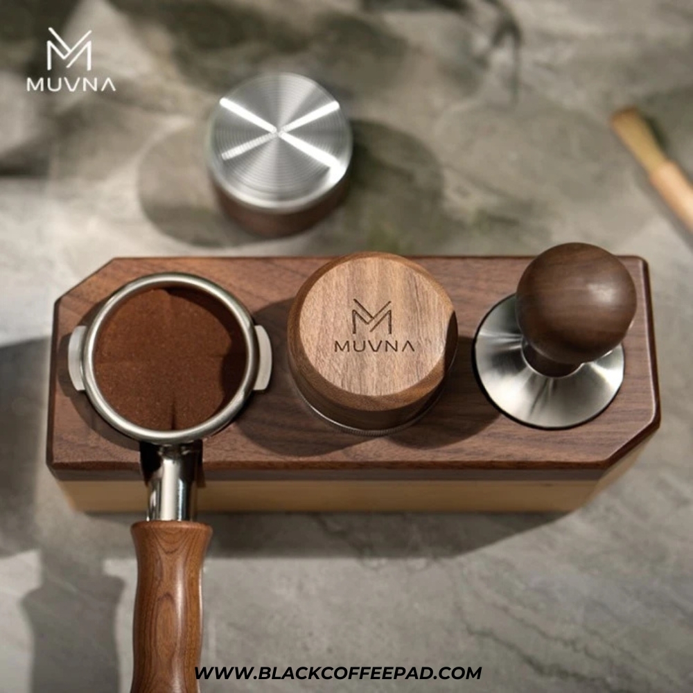  لولر دیستریبیوتر قهوه موونا مدل چوب گردو قابل نتظیم سایز 58.35 میلی متر | MUVNA Walnut Espresso Distributor 58.35 mm 