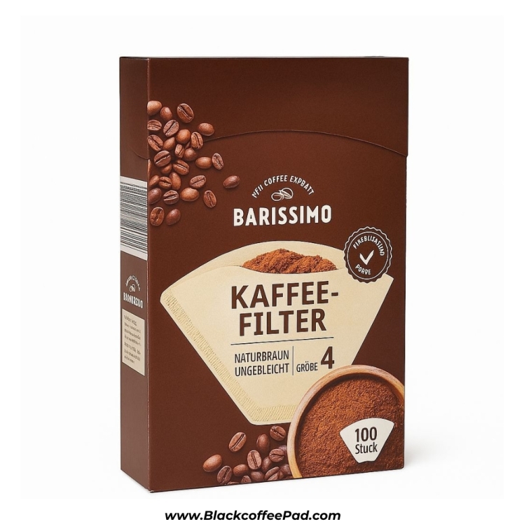 فیلتر قهوه باریسیمو سایز 04 بسته 100 عددی | Barissimo Filter Coffee size 04 | فیلتر قهوه خانگی | فیلتر فرانسه ساز 