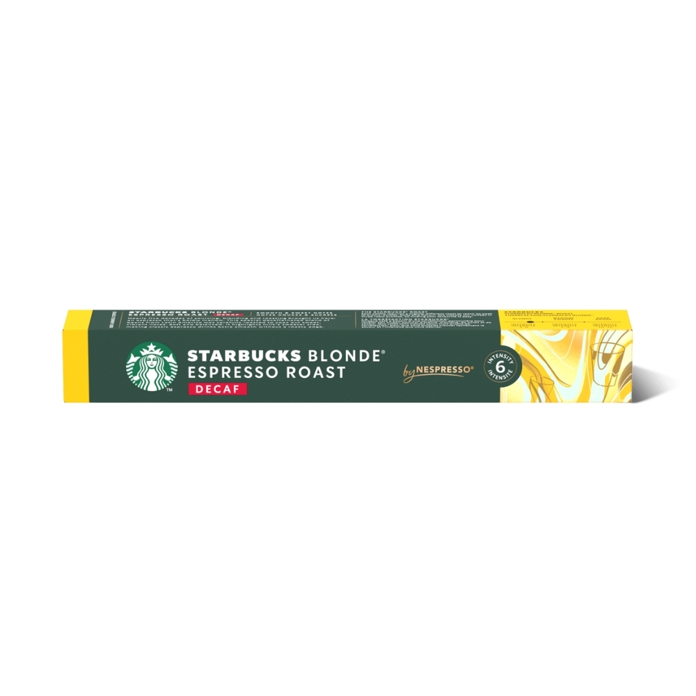  کپسول قهوه استارباکس سایز نسپرسو 10 عددی اسپرسو رست دیکف | Starbucks® Decaf Blond Espresso Roast 