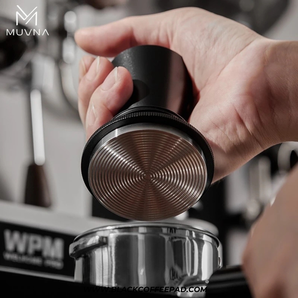  تمپر قهوه موونا مدل فنری شیاردار سایز 58.35 چوبی | MUVNA Adjustable Spring Constant Even Tamping 
