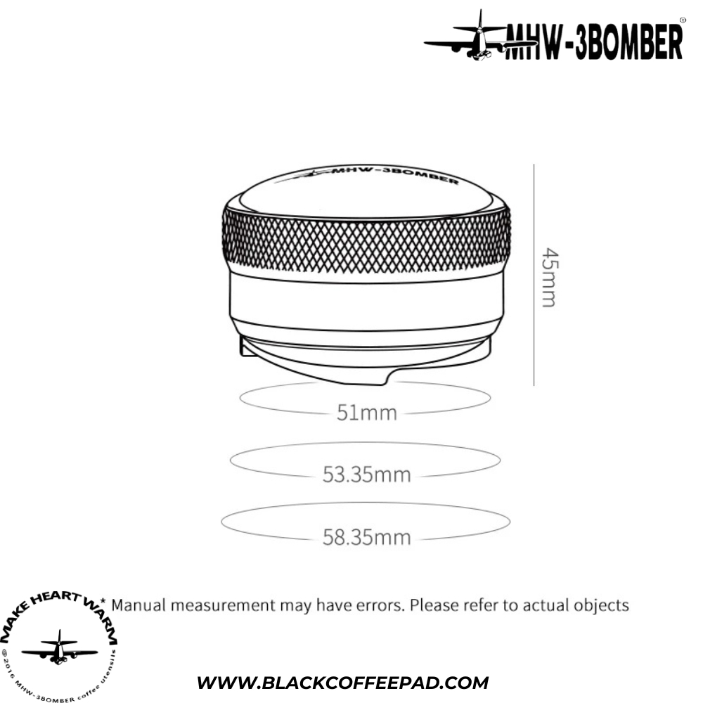 لولر سر چوبی بمبر ورژن CD 4 پره 51 و 53 میلی متر | MHW-3BOMBER CD Series Wood Lid Edition Coffee Distributor
