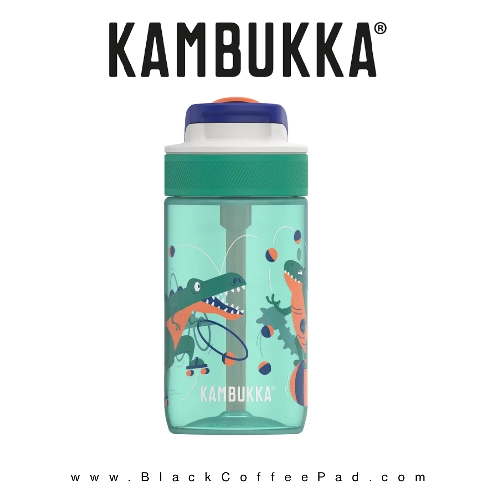  قمقمه کامبوکا بچه گانه نی دار دسته دار مدل لاگون ۴۰۰ میلی لیتر | KAMBUKKA Juggling Dino lagoon Bottle 400 ml 