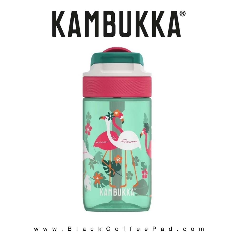  قمقمه کامبوکا بچه گانه نی دار مدل لاگون ۴۰۰ میلی لیتر | KAMBUKKA Pink Flamingo lagoon Bottle400 ml 
