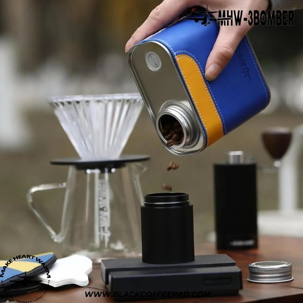 بانکه قهوه فلزی بمبر با روکش چرم | Metal Sealed Container c5496 