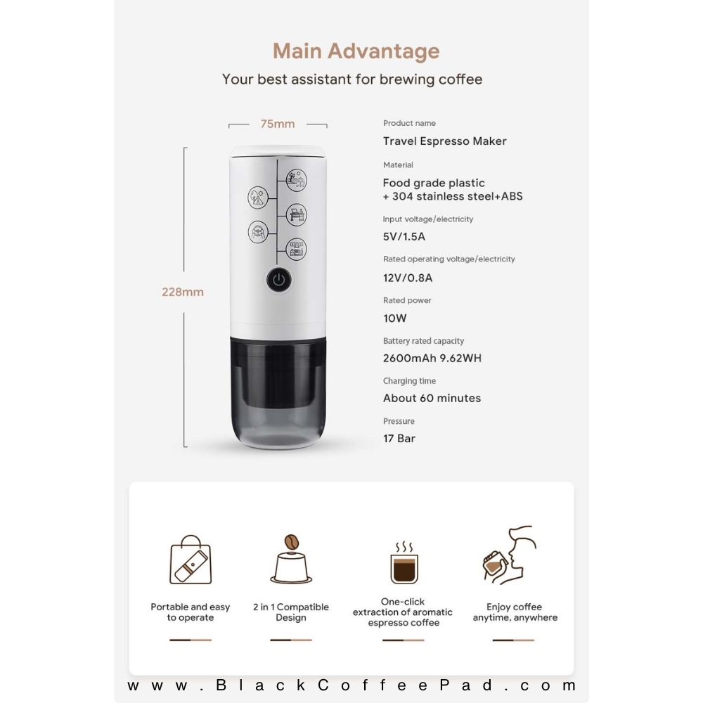  مشخصات اسپرسوساز سفری ایکافیلاس مدل ME2410 