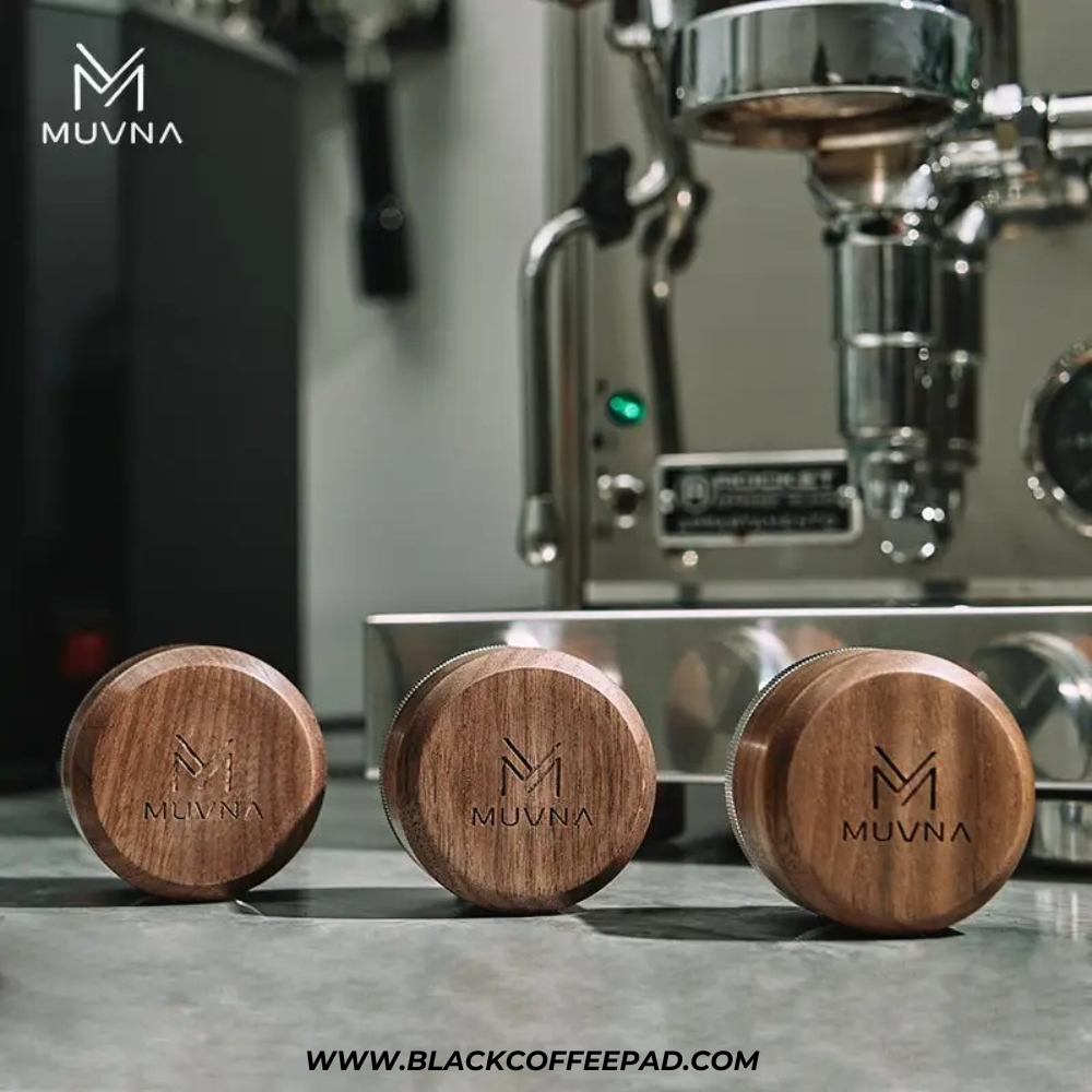  لولر دیستریبیوتر قهوه موونا مدل چوب گردو قابل نتظیم سایز 58.35 میلی متر | MUVNA Walnut Espresso Distributor 58.35 mm 