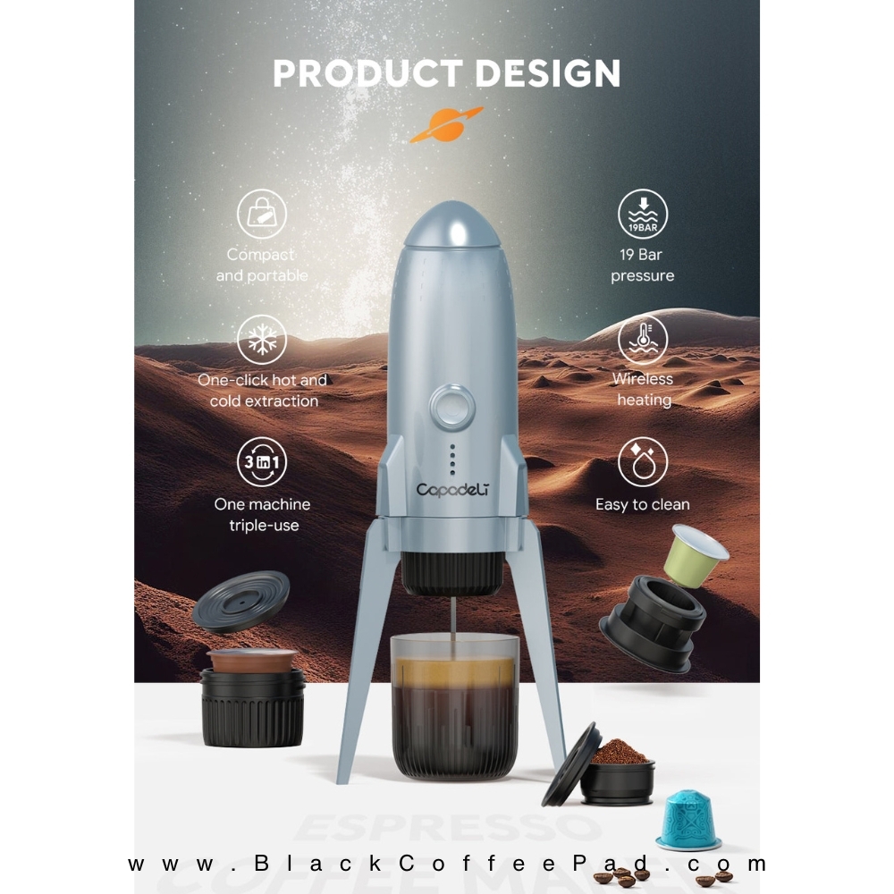  اسپرسوساز شارژی مسافرتی ایکافیلاس 3 کاره | CAPADELI IMPETUS Portable Coffee Maker 