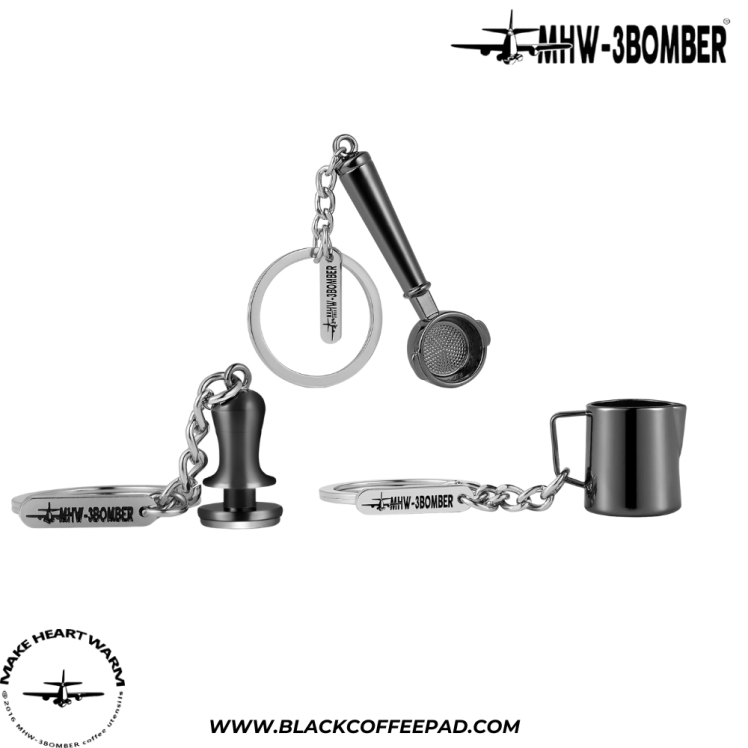 جاسوئیچی بمبر مدل پیچر، تمپر و پرتافیلتر | MHW-3BOMBER Coffee Gift Key Chain