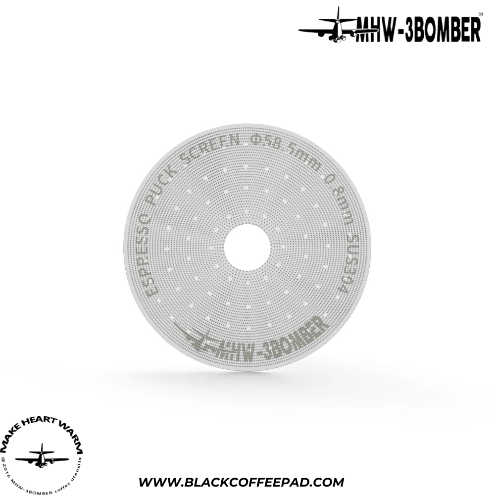  پاک اسکرین تیتانیوم بمبر با سوراخ وسط ضخامت 0.2 میلی متر قطر 58.5 | 0.2 MM MHW-3BOMBER Espresso Puck Screen With Round H 