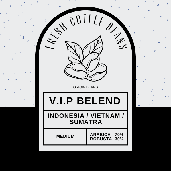 دانه قهوه وی آی پی 70% عربیکا بلک کافی | Black Coffee VIP blend 70% Arabica