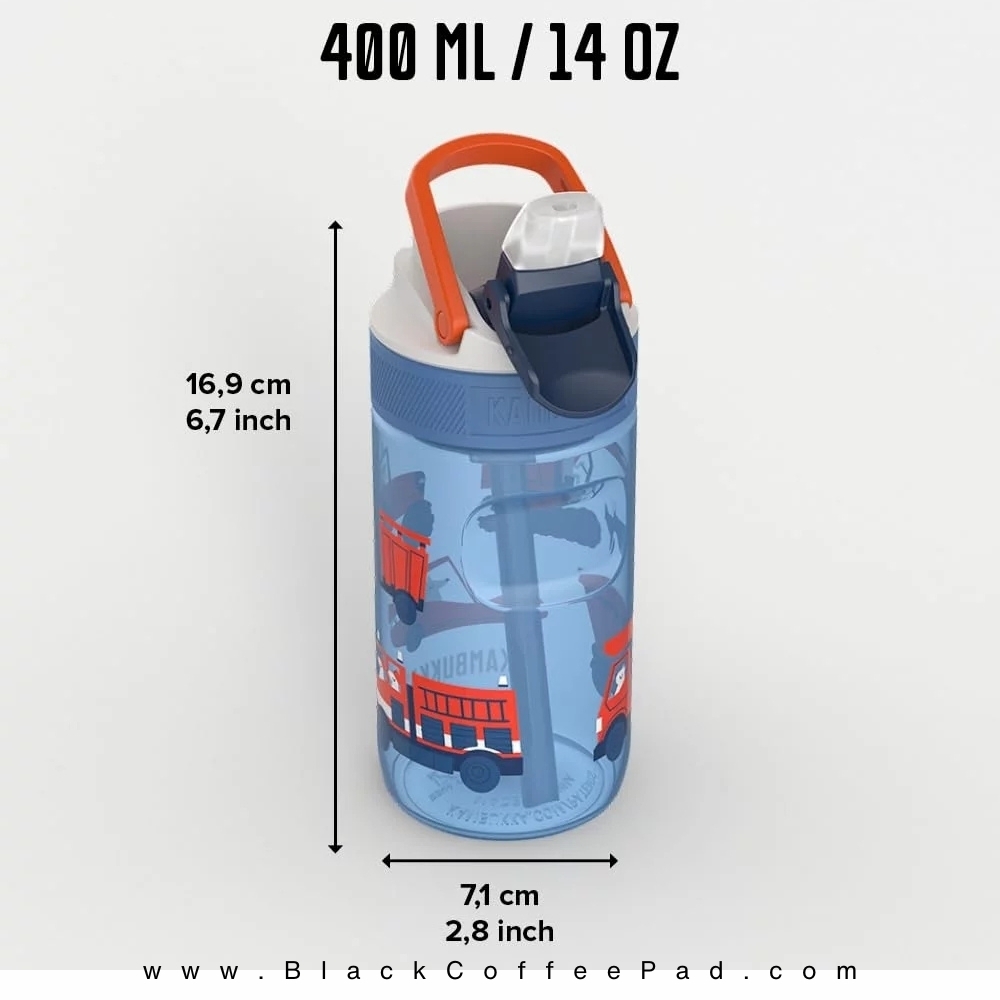  قمقمه کامبوکا بچه گانه نی دار مدل لاگون ۴۰۰ میلی لیتر | KAMBUKKA Road Dogs lagoon Bottle 400 ml 