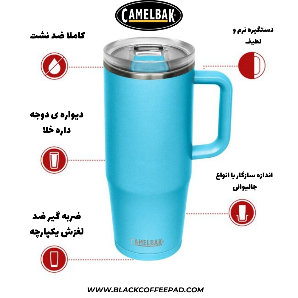  مشخصات ماگ سفری کمل بک مدل Trive Mug گنجایش 0.95 لیتر 