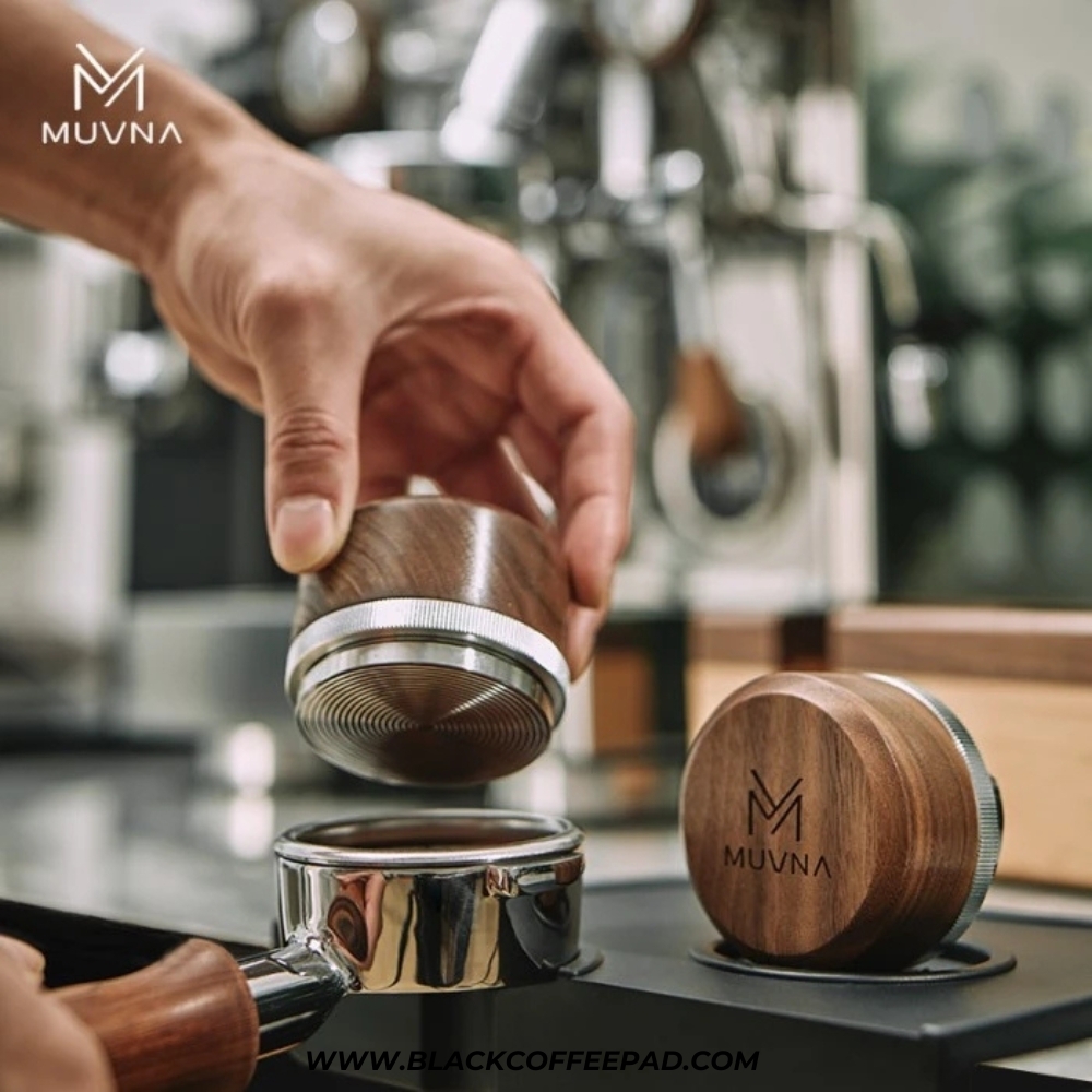  لولر دیستریبیوتر قهوه موونا مدل چوب گردو قابل نتظیم سایز 58.35 میلی متر | MUVNA Walnut Espresso Distributor 58.35 mm 