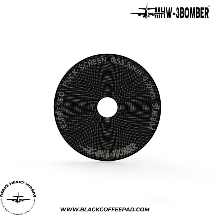 پاک اسکرین تیتانیوم بمبر با سوراخ وسط ضخامت 0.2 میلی متر قطر 58.5 | 0.2 MM MHW-3BOMBER Espresso Puck Screen With Round H