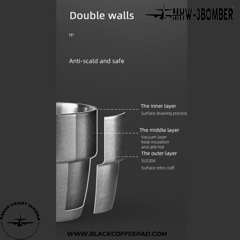  فنجان دوجداره فلزی بمبر گنجایش 0.3 لیتر | MHW-3BOMBER Double-layer Cup 300ml 