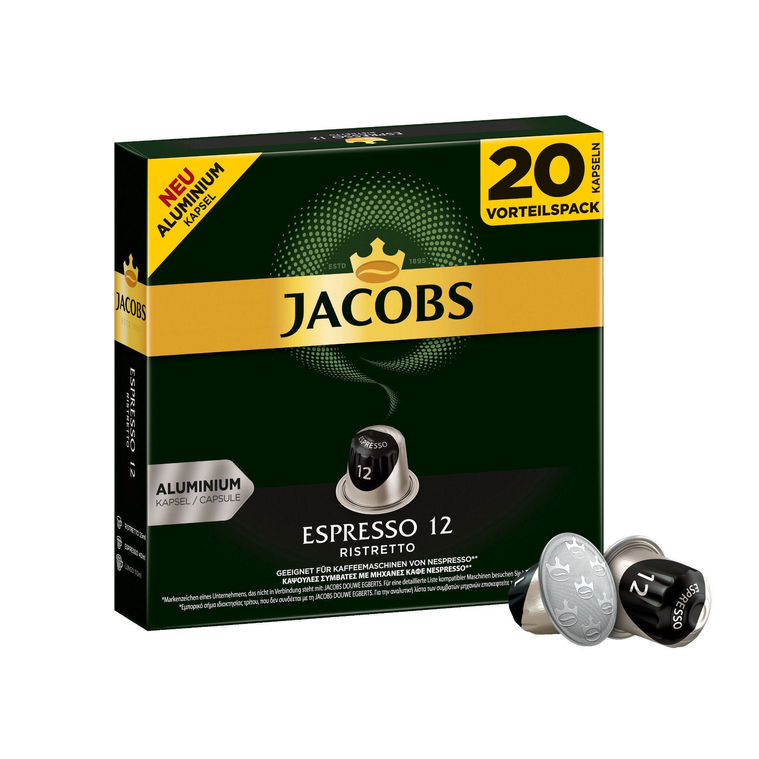 کپسول قهوه جاکوبز مدل اسپرسو ریستریتو 12 | Jacobs Espresso 12 Ristretto 20 Capsules | کپسول قهوه | کپسول جاکوبز 