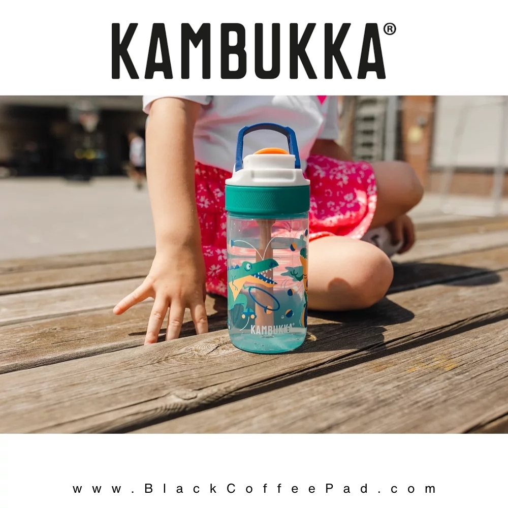  قمقمه کامبوکا بچه گانه نی دار دسته دار مدل لاگون ۴۰۰ میلی لیتر | KAMBUKKA Juggling Dino lagoon Bottle 400 ml 