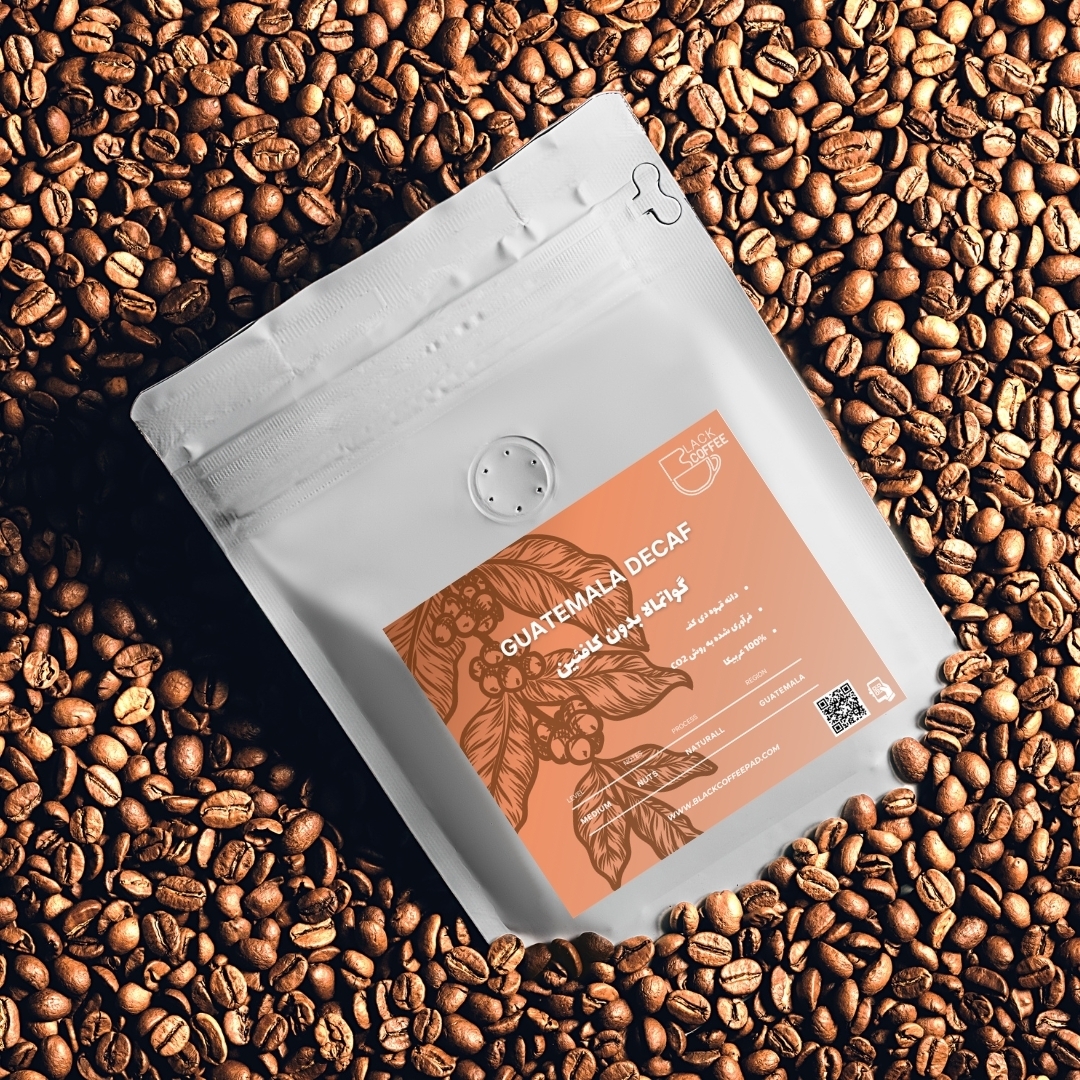  دانه قهوه گواتمالا دیکف بلک کافی 100 گرم | Guatemala Decaf 100g (بدون کافئین) 
