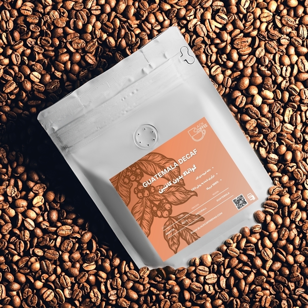  دانه قهوه گواتمالا دیکف بلک کافی 100 گرم | Guatemala Decaf 100g (بدون کافئین) 